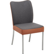 STUHL in Leder, Metall, Textil Dunkelgrau, Kupferfarben - Edelstahlfarben/Dunkelgrau, Design, Leder/Textil (46/89/63cm) - Bert Plantagie