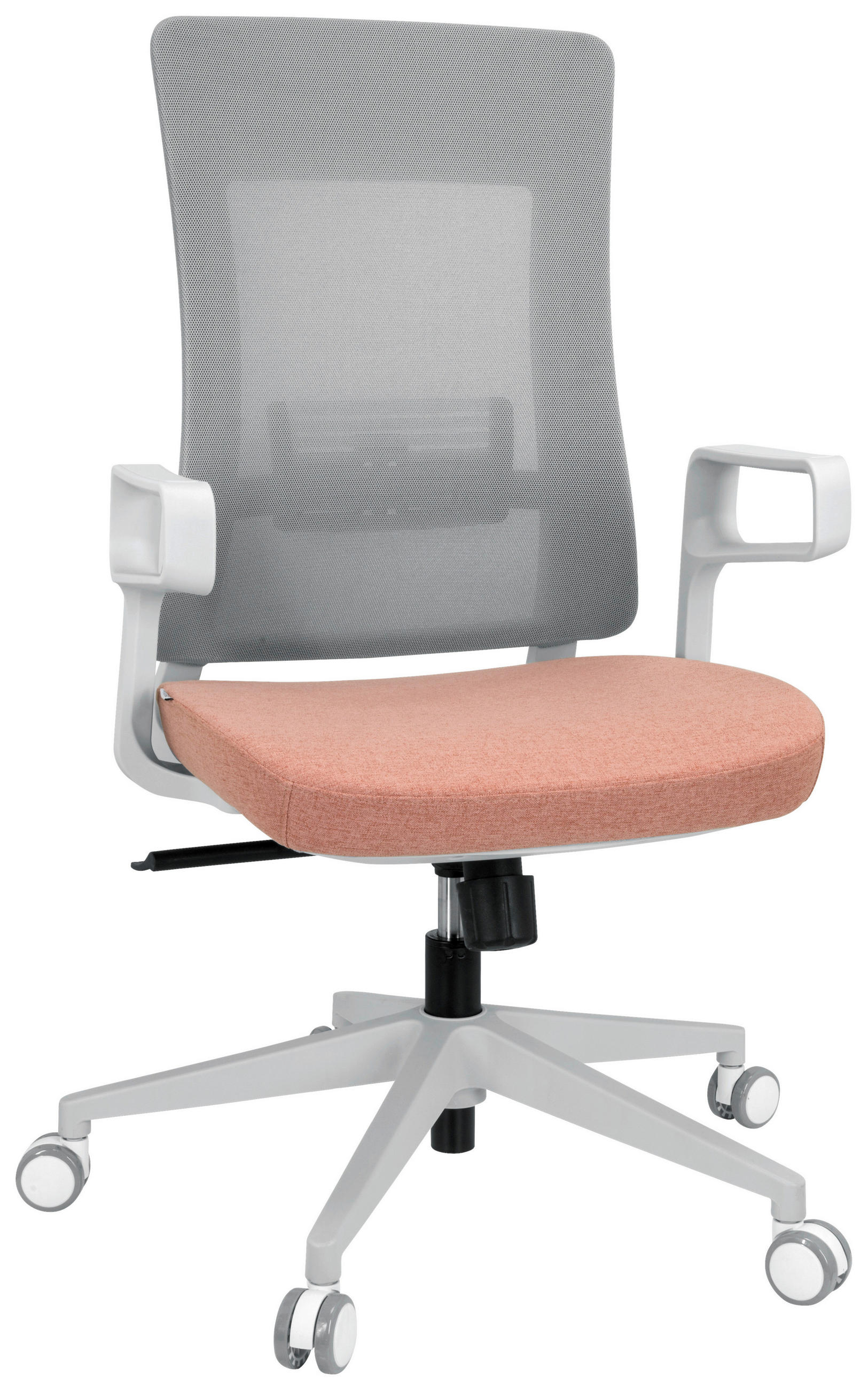 DREHSTUHL Netzbespannung, Flachgewebe Grau, Rosa  - Rosa/Grau, Basics, Kunststoff/Textil (58/104/59cm) - MID.YOU