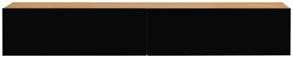 LOWBOARD  in  - Schwarz Hochglanz/Naturfarben, Design, Holz/Holzwerkstoff (180/33/30cm) - MID.YOU