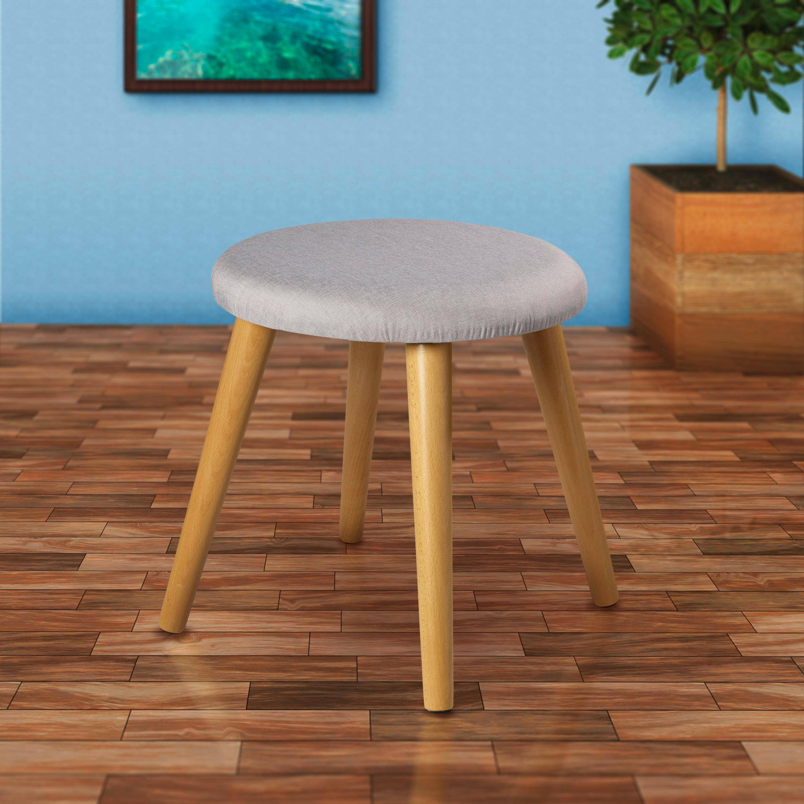 TABURETKA, textil, 40/42/40 cm - sivá, Design, drevo/textil (40/42/40cm) - Echtwerk