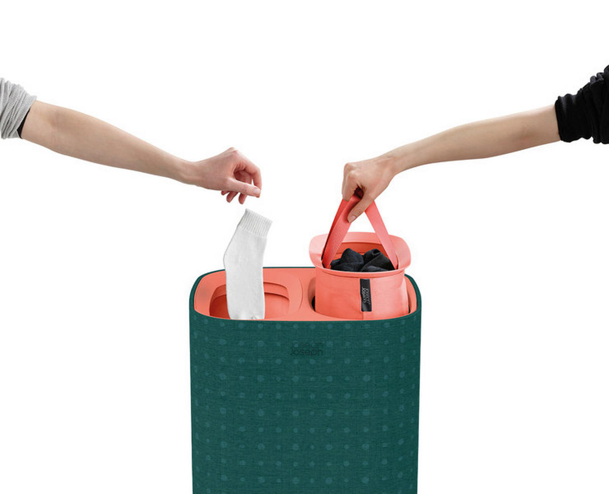 KOŠ ZA PERILO - temno zelena, Basics, naravni materiali (39,5/71/39,5cm) - Joseph Joseph
