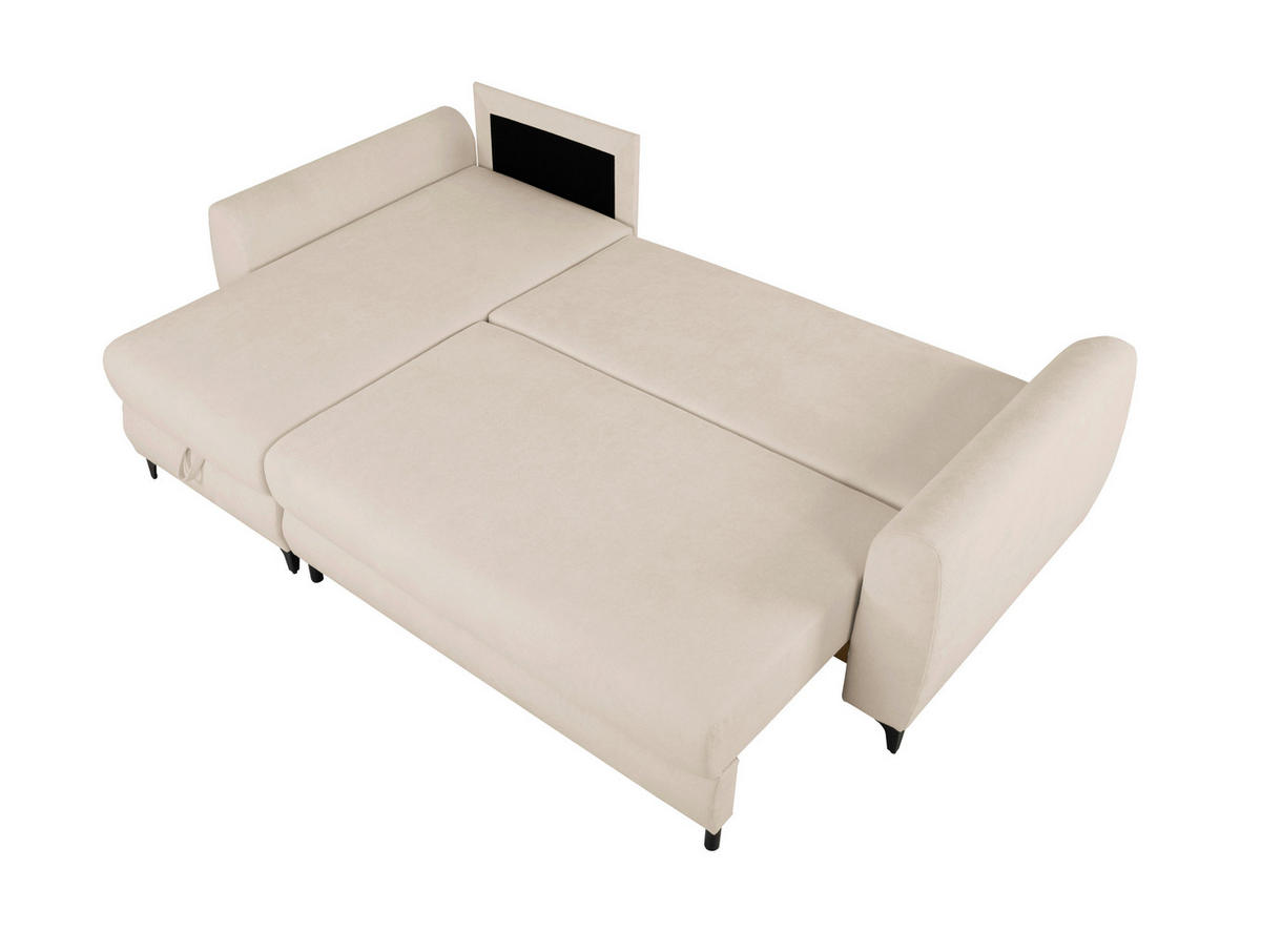 ECKSOFA Moli Taupe Bouclé  - Taupe/Schwarz, Design, Textil/Metall (236/148cm) - MID.YOU