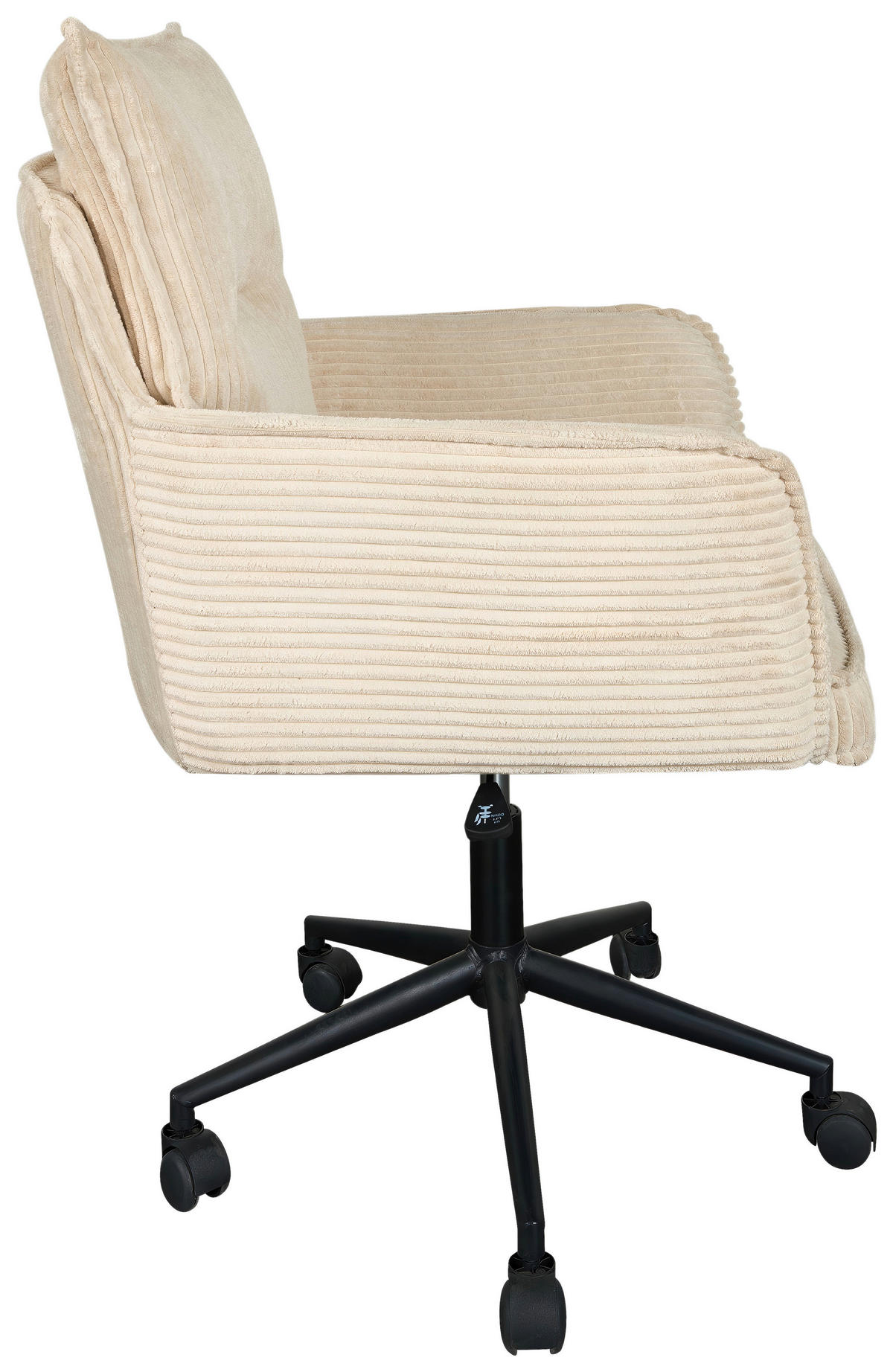 STOLICA OKRETNA  crna, bež  metal, tekstil  - bež/crna, Moderno, metal/tekstil (58,5/88/95/63cm) - Livetastic