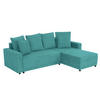 ECKSOFA Petrol Mikrofaser  - Petrol/Schwarz, Design, Kunststoff/Textil (178/248cm) - MID.YOU