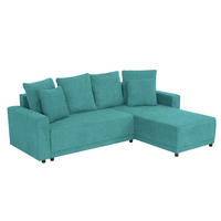 ECKSOFA in Mikrofaser Petrol  178/248 cm  - Petrol/Schwarz, Design, Kunststoff/Textil (178/248cm) - MID.YOU
