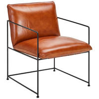 SESSEL Echtleder Braun    - Schwarz/Braun, MODERN, Leder/Metall (58/80/69cm) - Livetastic