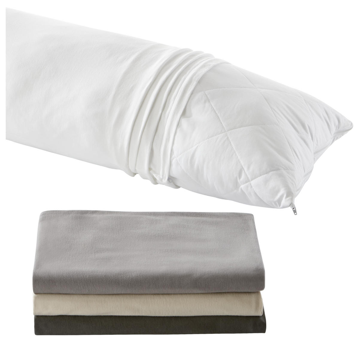SEITENSCHLÄFERKISSEN - Weiß, Basics, Textil (40/140cm) - Sleeptex
