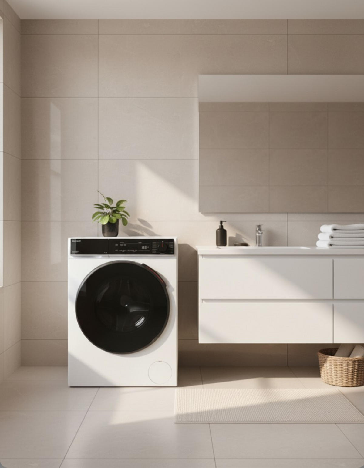 WASCHMASCHINE ES-WNFB714CWDA-DE  - Weiß, Basics, Glas/Kunststoff (59.7/84.5/55,7cm) - Sharp