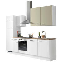 KÜCHENLEERBLOCK 280 cm   Eichefarben, Hellgrau, Hellgrün  - Eichefarben/Hellgrau, Basics, Holzwerkstoff/Metall (280cm) - Impuls