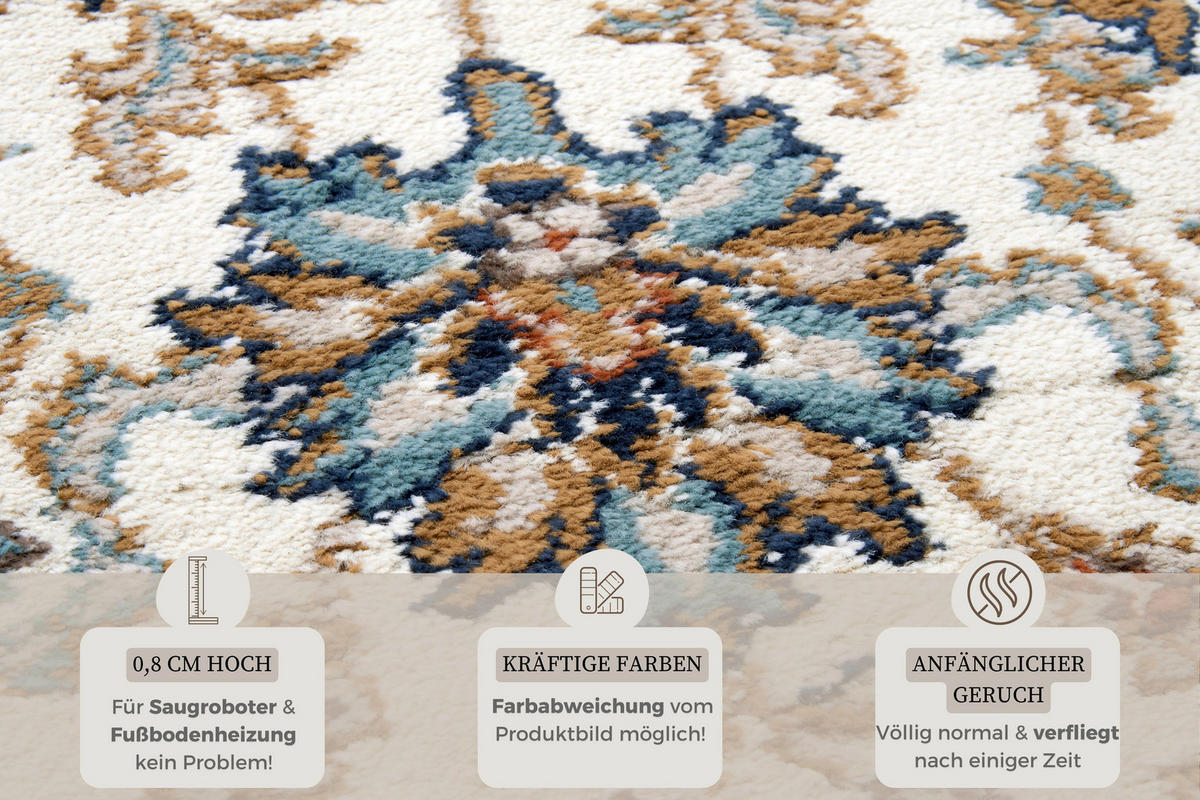 ORIENTTEPPICH 57/90 cm Luxor Creme  - Creme, Design, Kunststoff/Textil (57/90cm)