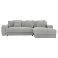 ECKSOFA in Cord Hellgrau  302/182 cm  - Hellgrau/Schwarz, MODERN, Kunststoff/Textil (302/182cm) - Carryhome