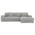ECKSOFA in Cord Hellgrau  302/182 cm  - Hellgrau/Schwarz, MODERN, Kunststoff/Textil (302/182cm) - Carryhome