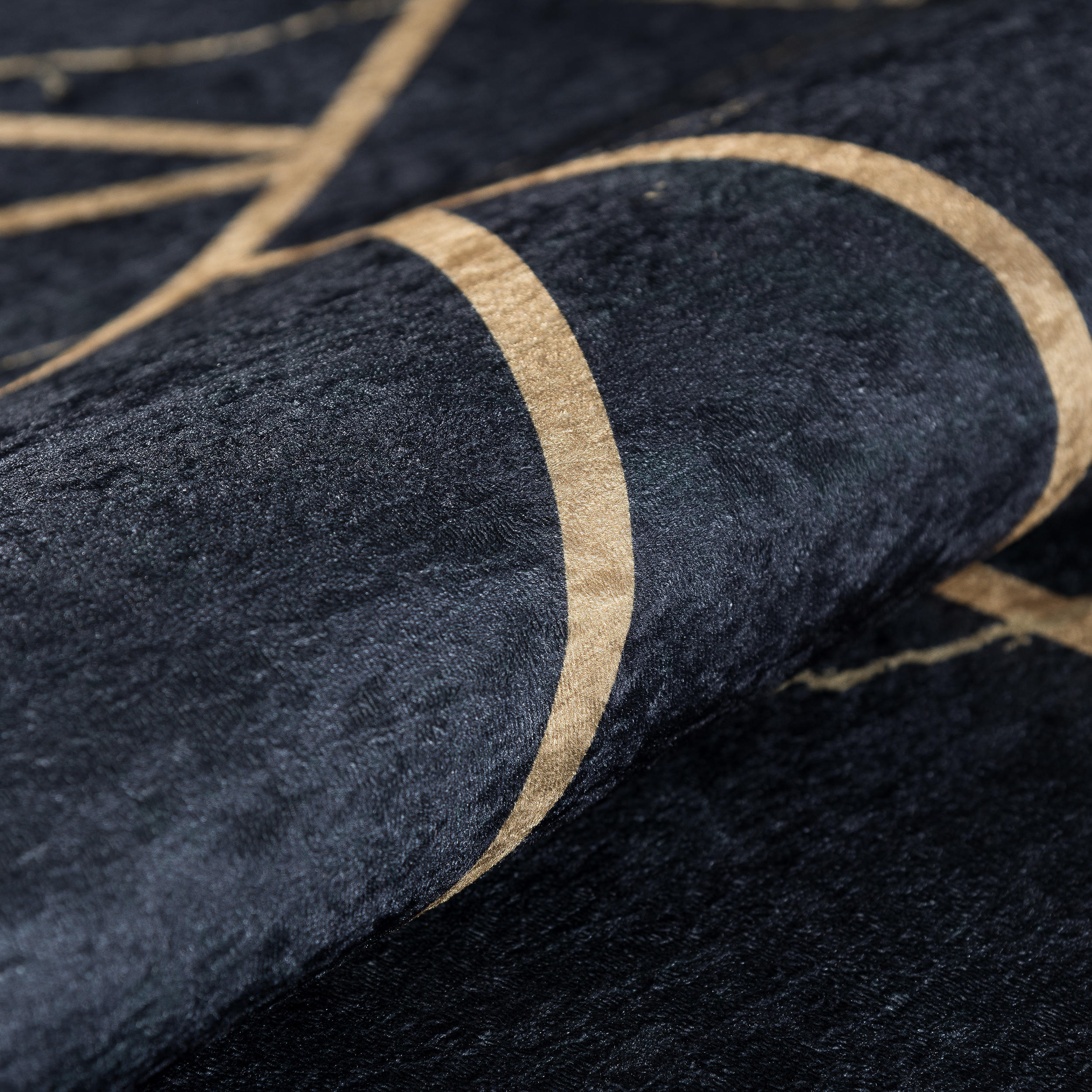 Webteppich Modern Gold 120/170 cm Caimas  - Goldfarben/Schwarz, MODERN, Kunststoff/Textil (120/170cm)