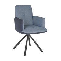 ARMLEHNSTUHL  in Stahl Flachgewebe  - Blau/Anthrazit, Design, Textil/Metall (58/91/62cm) - Dieter Knoll