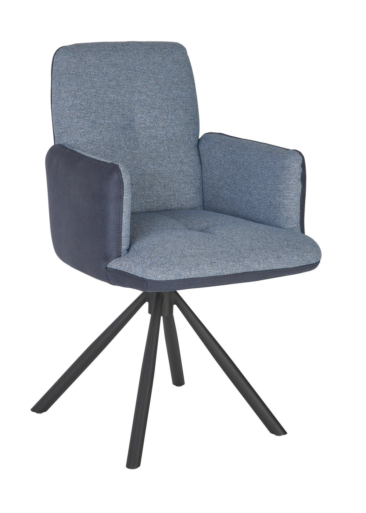 ARMLEHNSTUHL  in Stahl Flachgewebe  - Blau/Anthrazit, Design, Textil/Metall (58/91/62cm) - Dieter Knoll