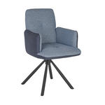 ARMLEHNSTUHL  in Stahl Flachgewebe  - Blau/Anthrazit, Design, Textil/Metall (58/91/62cm) - Dieter Knoll
