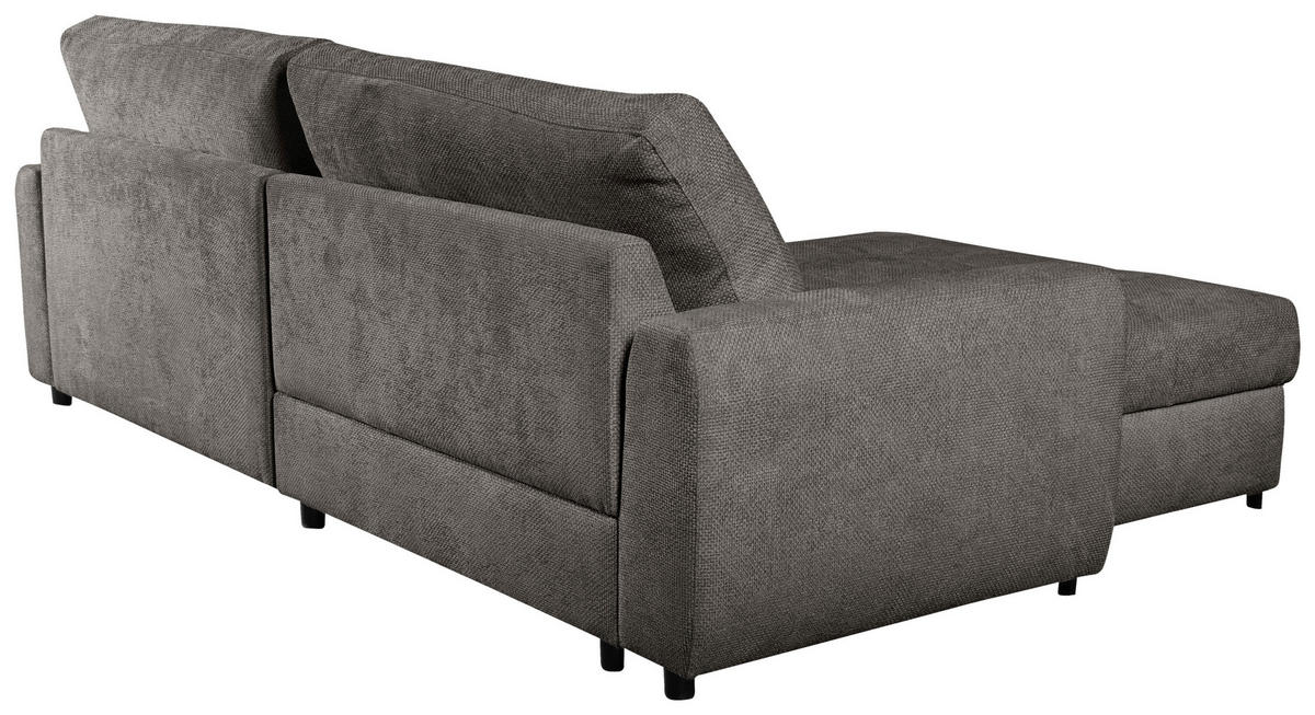 ECKSOFA in Struktur Graubraun  - Graubraun/Schwarz, Design, Textil/Metall (162/265cm) - MID.YOU