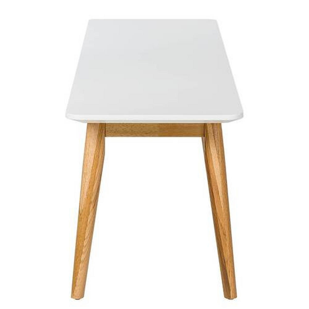 SITTBÄNK i trä, trämaterial vit, ekfärgad  - vit/ekfärgad, Modern, trämaterial/trä (160/46/40cm) - home24