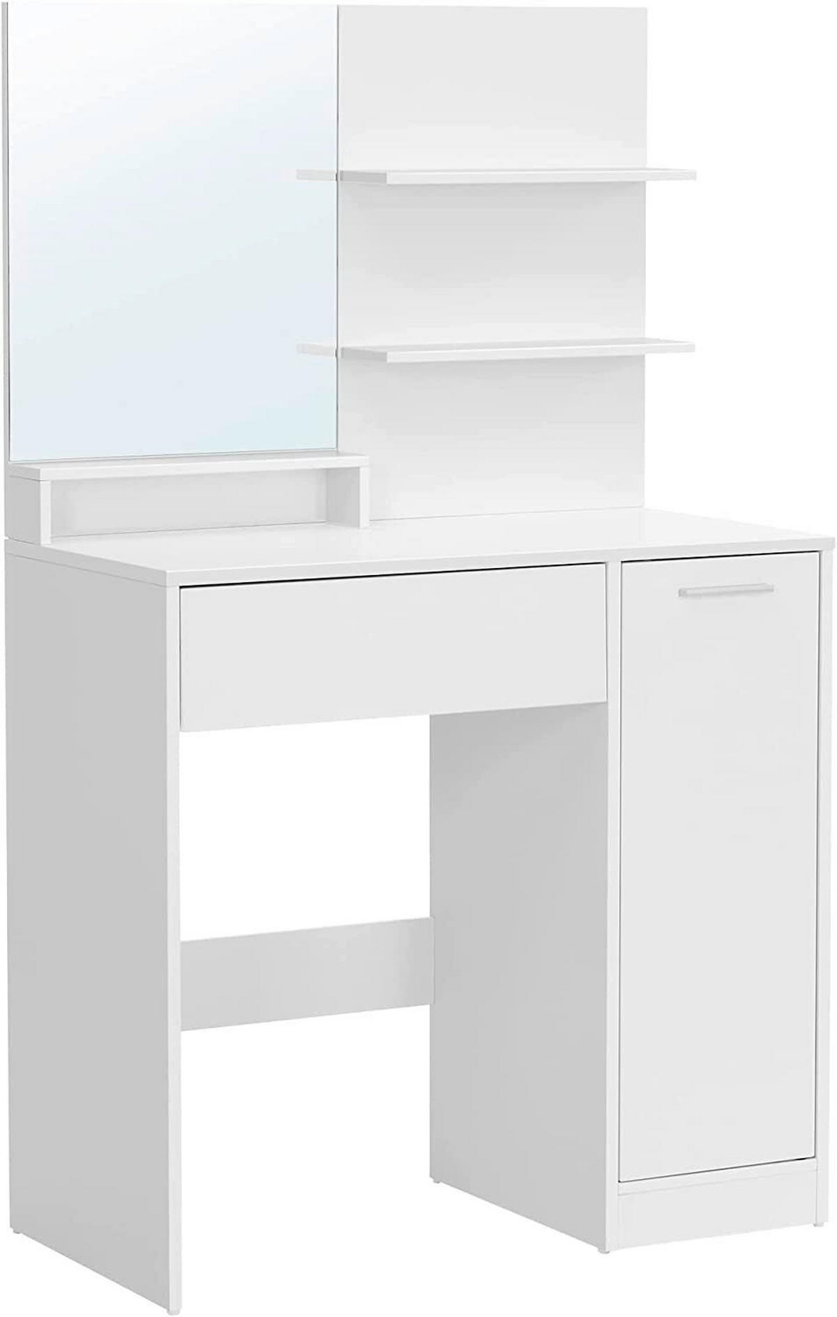 TOALETNÍ STOLEK, bílá, 80/40/132 cm - bílá/barvy hliníku, Trend, kov/kompozitní dřevo (80/40/132cm) - Boxxx