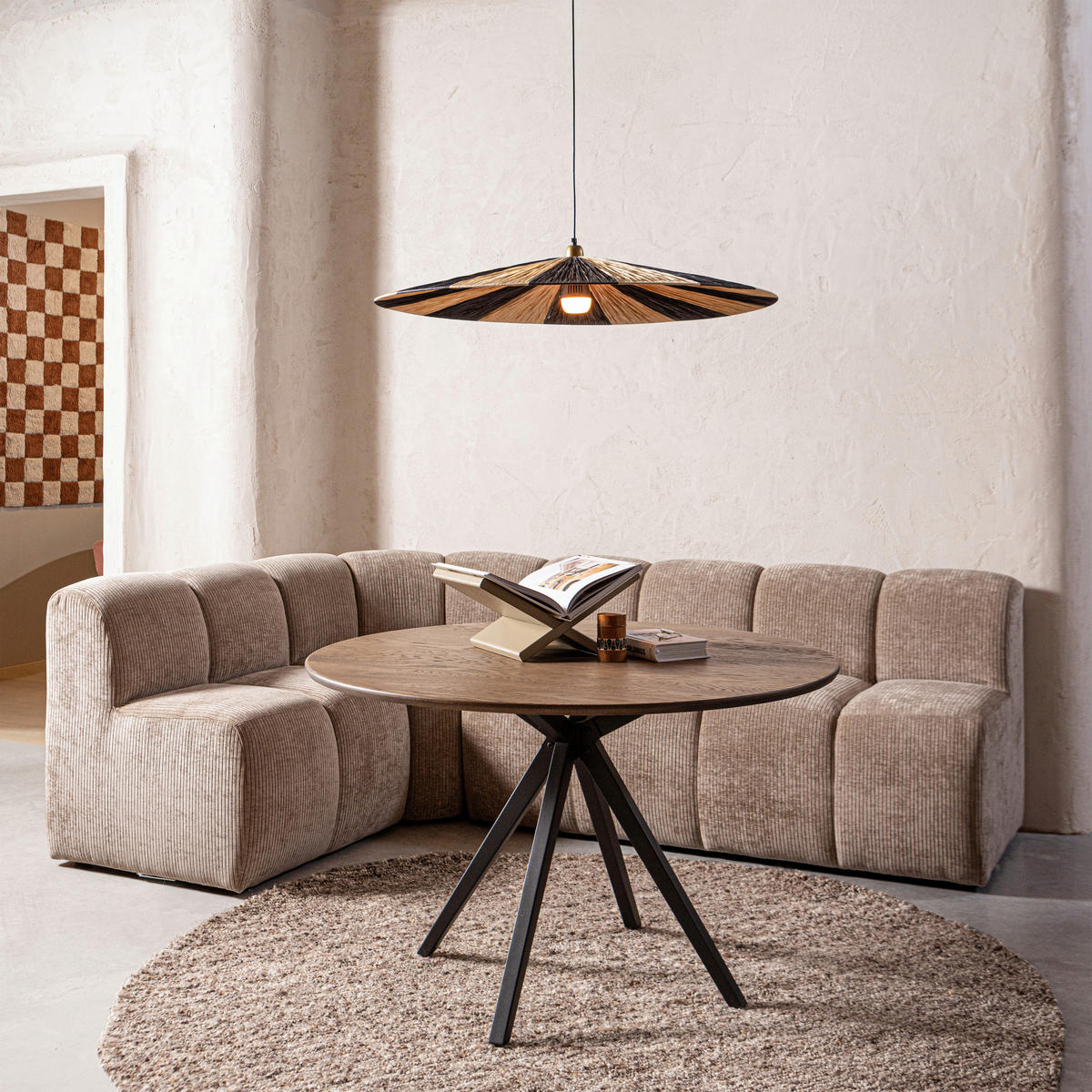 SITZBANKELEMENT 84/83/73 cm Webstoff Sandfarben Kunststoff  - Sandfarben, MODERN, Kunststoff/Textil (84/83/73cm) - Livetastic