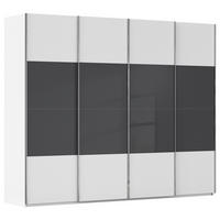 SCHWEBETÜRENSCHRANK 271/223/68 cm,  in Schwarz, Weiß, 4 Tür(en)  - Chromfarben/Schwarz, KONVENTIONELL, Glas/Holzwerkstoff (271/223/68cm) - Novel