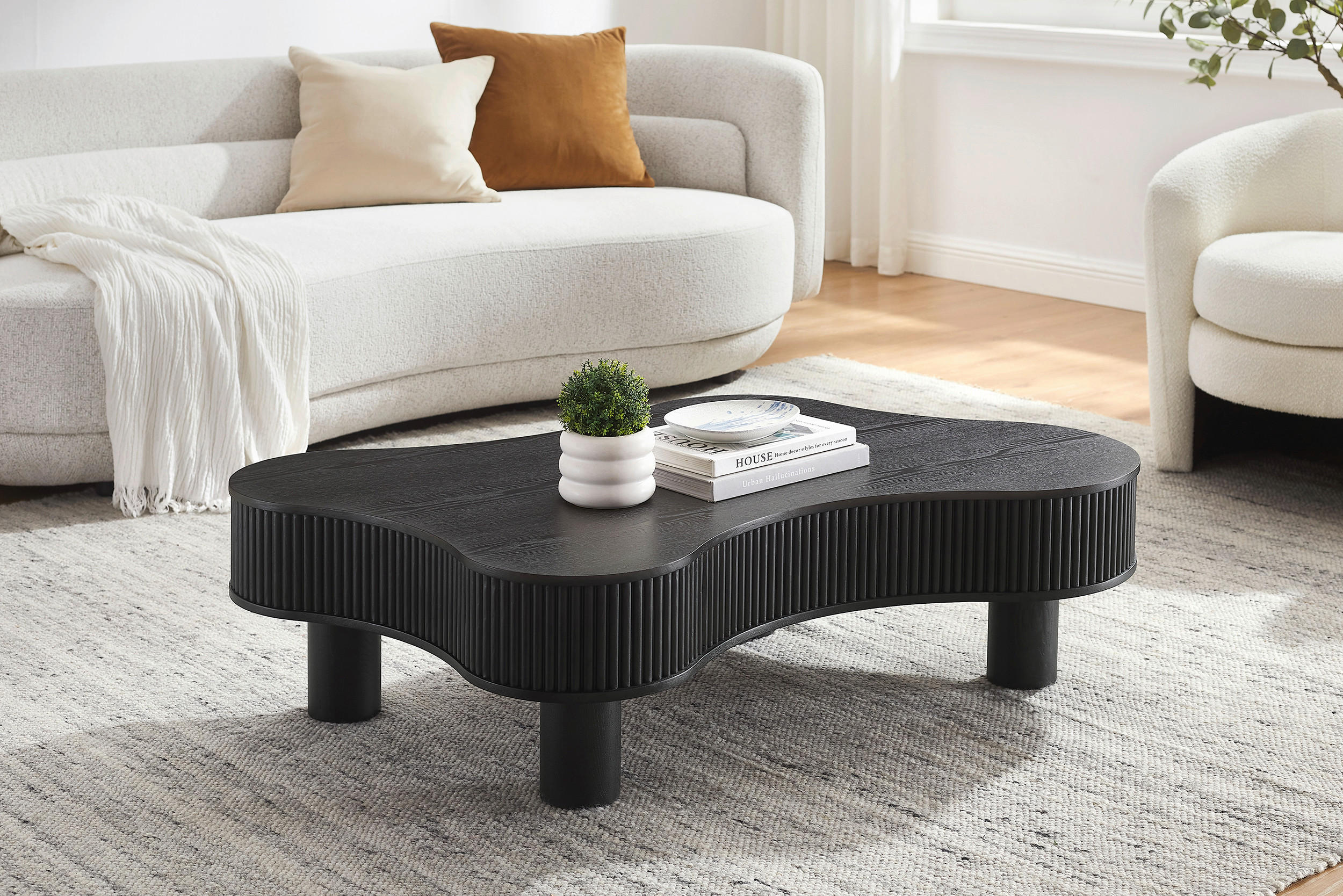 COUCHTISCH - Schwarz, MODERN, Holzwerkstoff (116/77/32cm) - Livetastic
