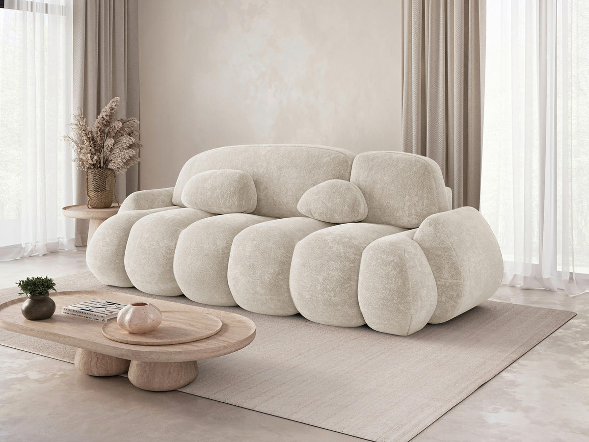 SCHLAFSOFA Creme  - Beige/Creme, Design, Kunststoff/Textil (270/103/113cm) - MID.YOU