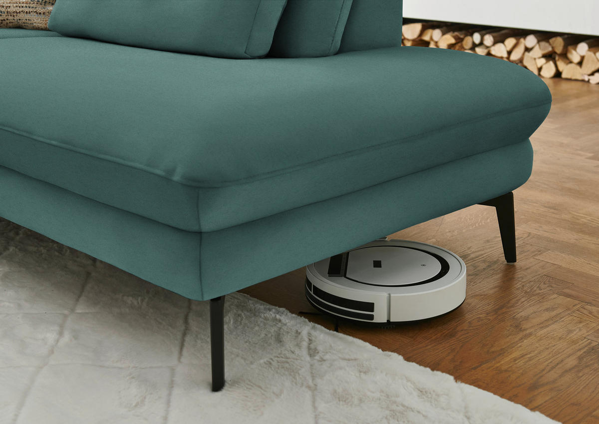 WOHNLANDSCHAFT Chenille, Flachgewebe Opal  - Opal/Schwarz, Design, Textil/Metall (180/344/208cm) - Dieter Knoll