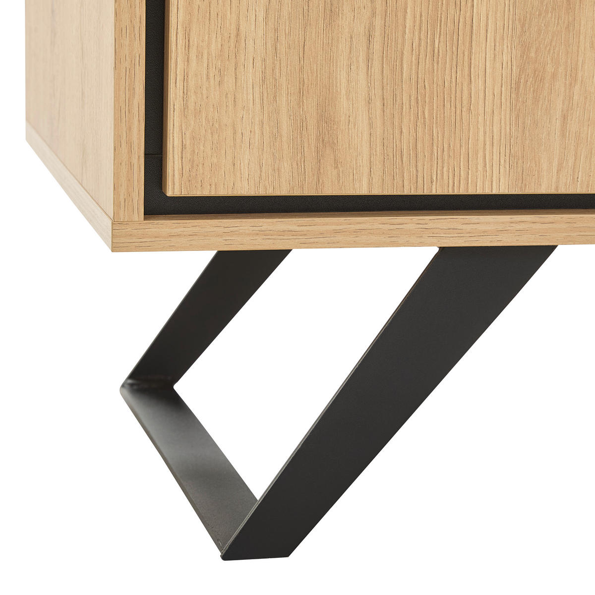 SIDEBOARD  in 160/78/40 cm  - Eichefarben/Schwarz, LIFESTYLE, Holzwerkstoff/Metall (160/78/40cm) - Xora