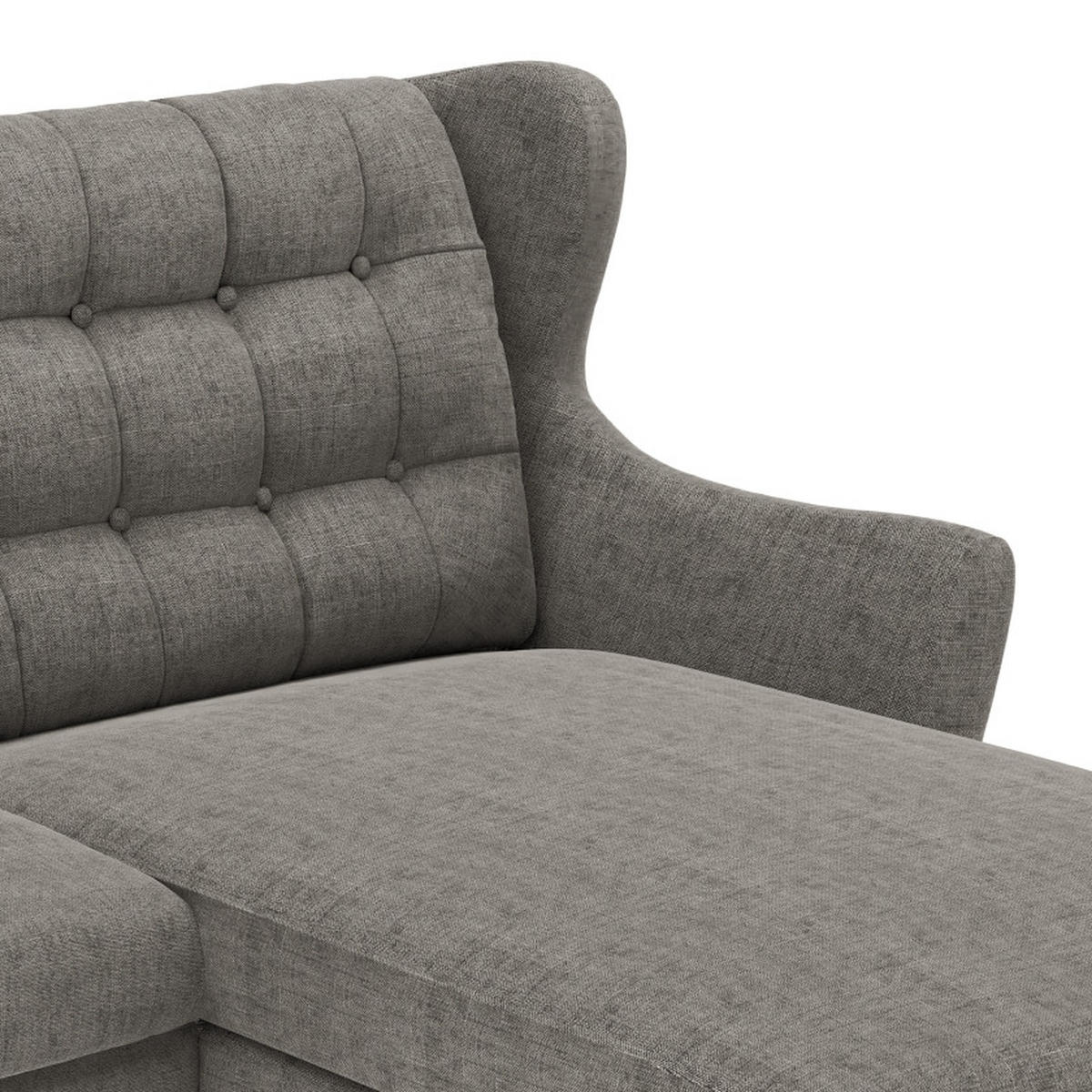 ECKSOFA in Webstoff Dunkelgrau  - Eichefarben/Dunkelgrau, Konventionell, Holz/Textil (173/107/250cm) - Trendmanufaktur