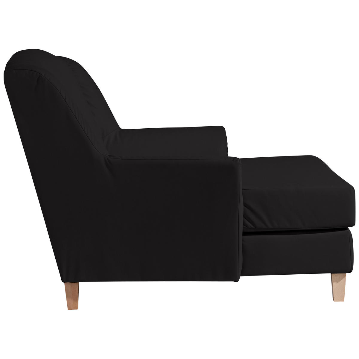 XXL-SESSEL in Lederlook Schwarz  - Schwarz/Naturfarben, Modern, Holz/Holzwerkstoff (136/107/142cm) - Max Winzer
