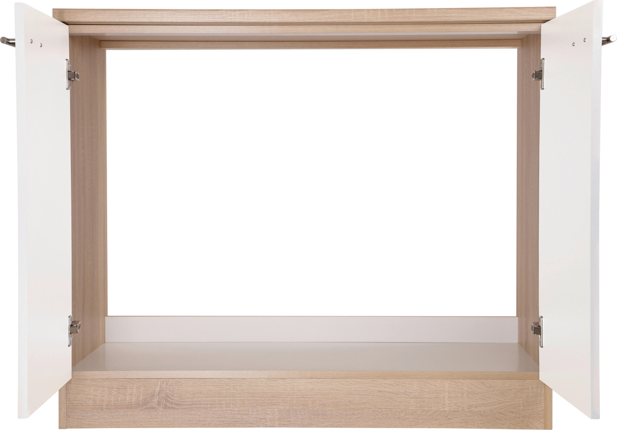 SPÜLENUNTERSCHRANK 100/84,8/60 cm  in Weiß, Eichefarben  - Eichefarben/Silberfarben, Basics, Holzwerkstoff/Metall (100/84,8/60cm) - Respekta