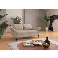 2,5-SITZER in Flachgewebe Creme  - Creme/Schwarz, KONVENTIONELL, Textil/Metall (189/92/123cm) - Sit & More