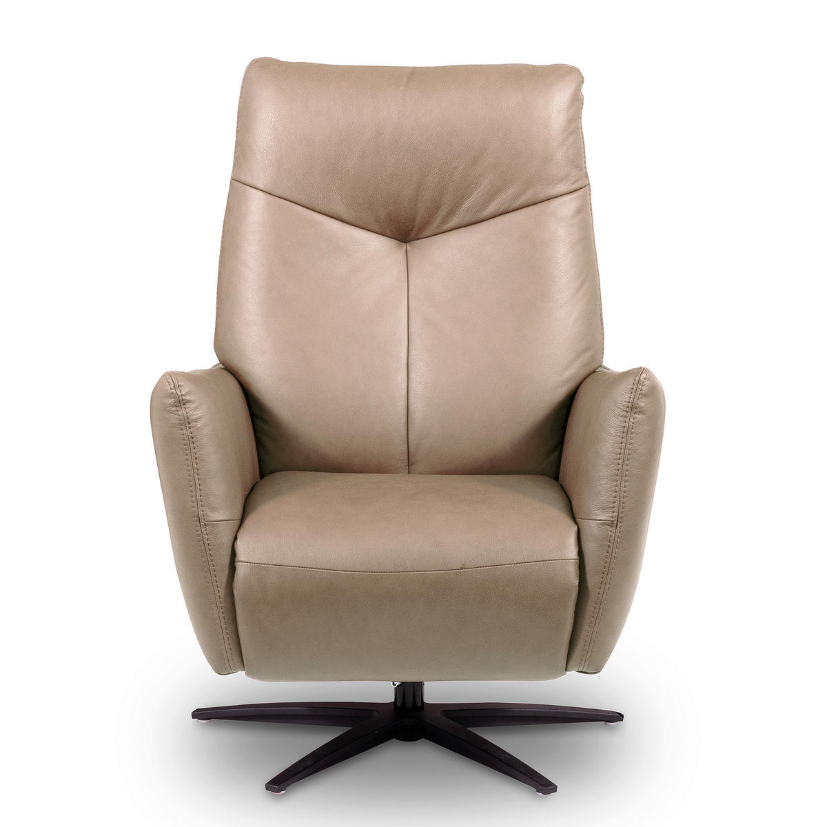 RELAXSESSEL Leder Hellgrau  - Hellgrau/Schwarz, Design, Leder/Metall (76/107/88cm) - Livetastic