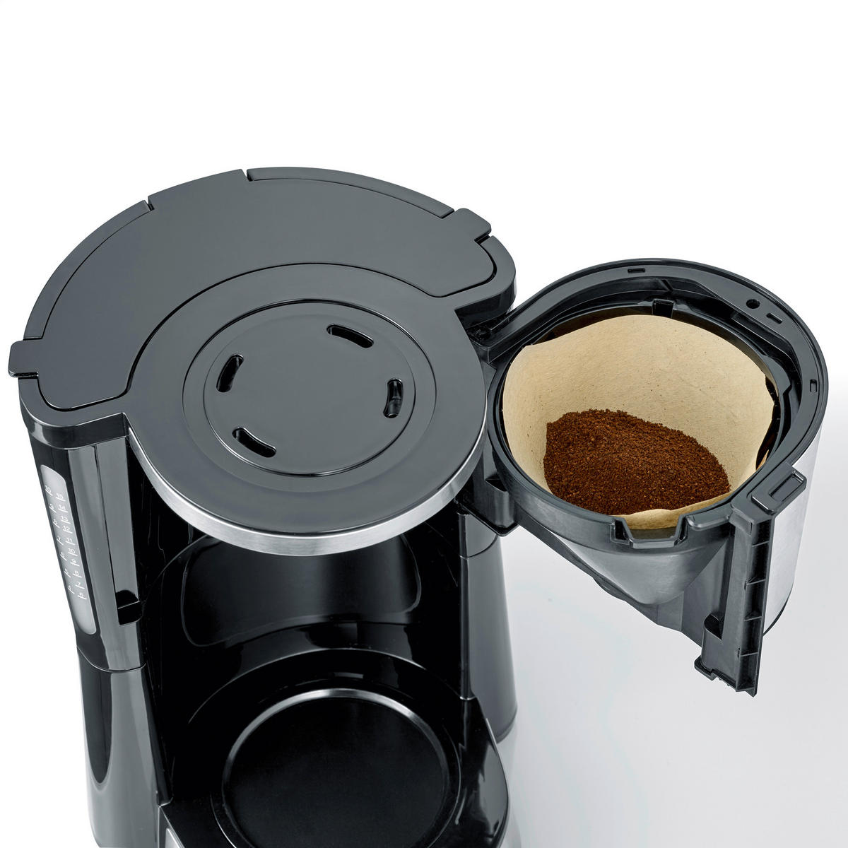 FILTERKAFFEEMASCHINE  - Edelstahlfarben/Schwarz, KONVENTIONELL, Glas/Kunststoff (29/38/26cm) - Severin