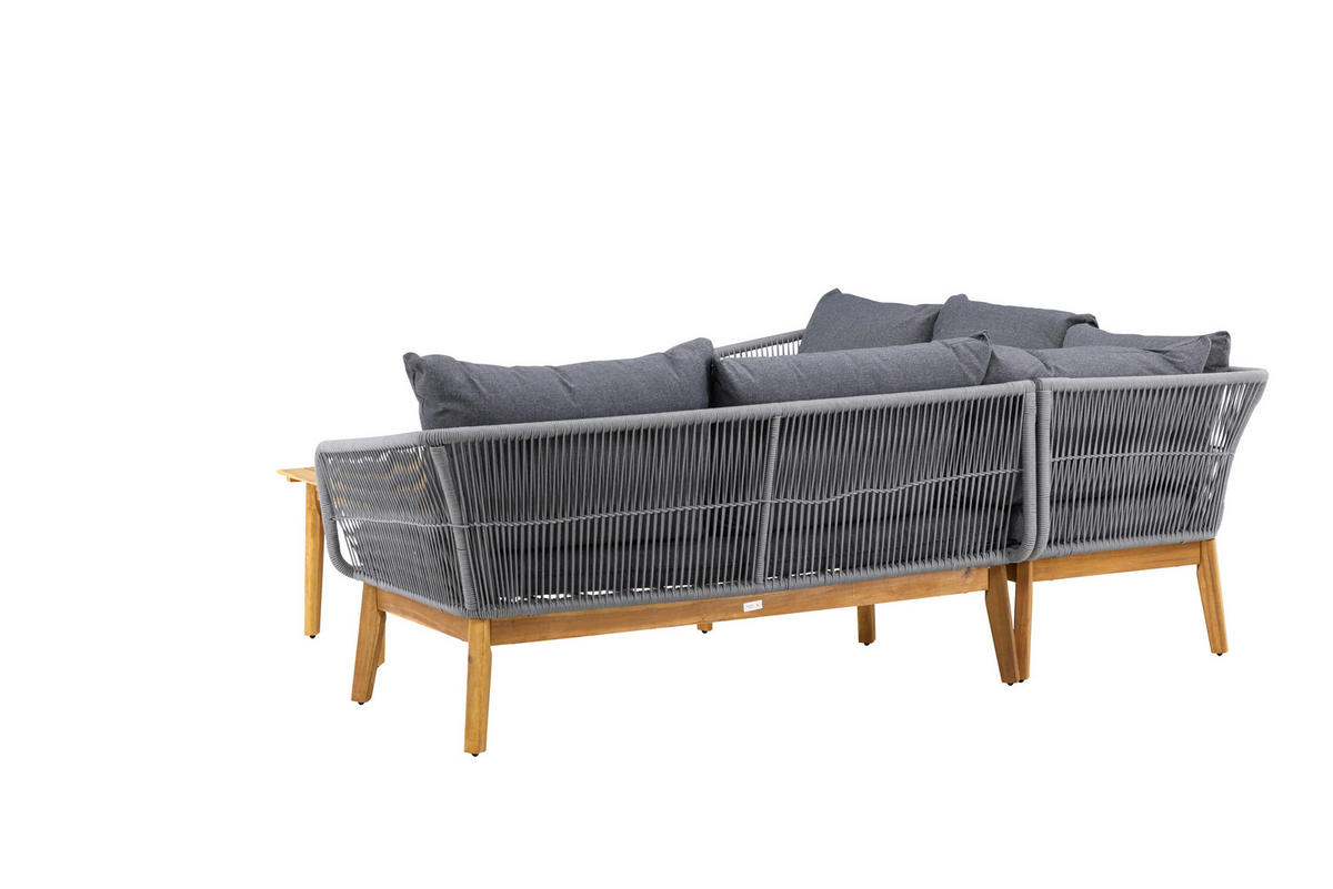 LOUNGEGARNITUR 2-teilig  210/160 cm  Akazie Aluminium  - Dunkelgrau/Grau, KONVENTIONELL, Holz/Kunststoff (210/160cm) - Gardenson