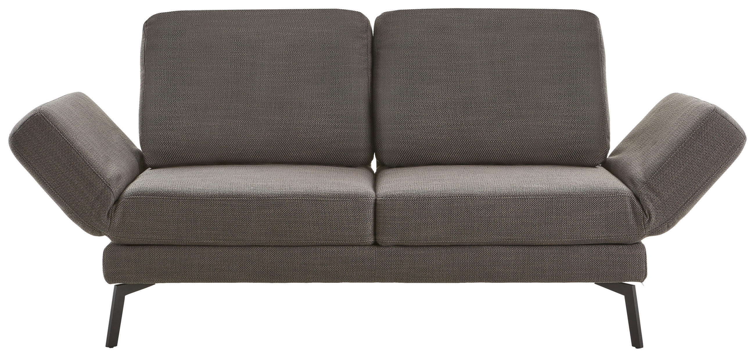 2-SITZER-SOFA Flachgewebe Schwarz  - Schwarz, KONVENTIONELL, Textil/Metall (170-216/87/93-141cm) - Hom`in