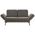 2-SITZER-SOFA Flachgewebe Schwarz  - Schwarz, KONVENTIONELL, Textil/Metall (170-216/87/93-141cm) - Hom`in