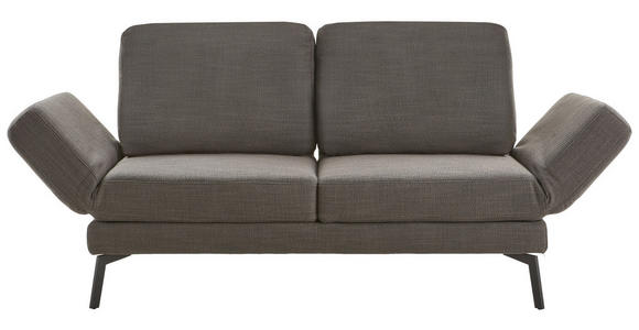 2-SITZER-SOFA Flachgewebe Schwarz  - Schwarz, KONVENTIONELL, Textil/Metall (170-216/87/93-141cm) - Hom`in