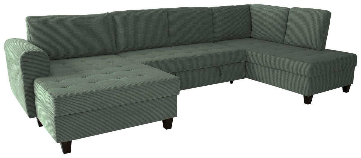 WOHNLANDSCHAFT MORITZ Grün Cord  - Grün, Trend, Textil (155/324/178cm) - P & B