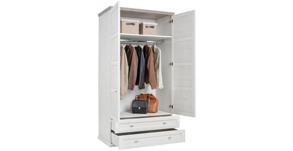 GARDEROBENSCHRANK 104/196,8/60,5 cm  - Weiß/Grau, LIFESTYLE, Holzwerkstoff (104/196,8/60,5cm) - Hom`in