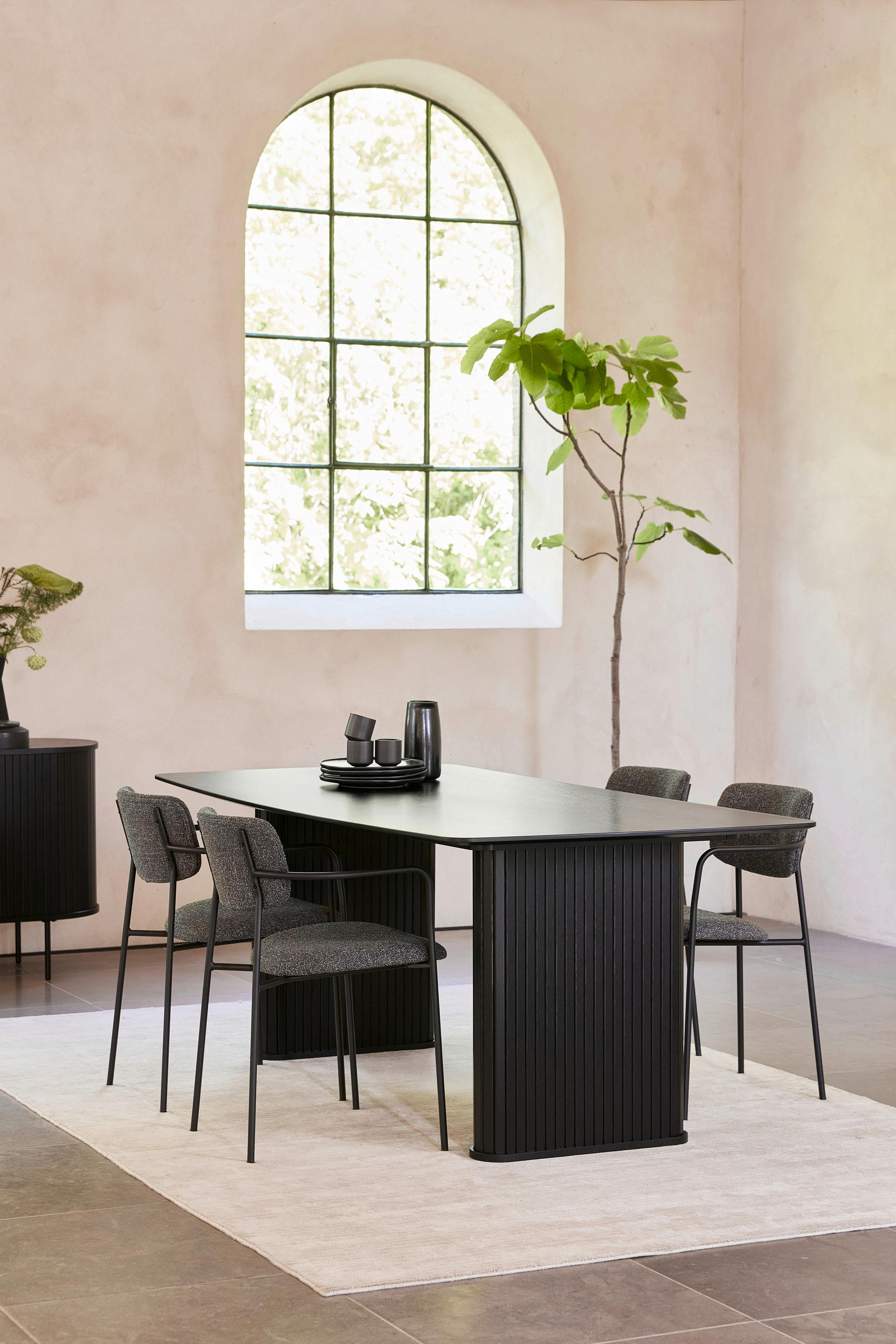 ESSTISCH Eiche furniert Schwarz - Schwarz, Trend, Holz/Holzwerkstoff (190/100/75cm) - home24