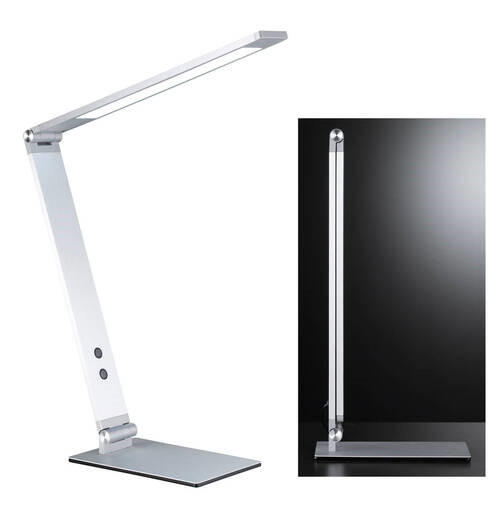 LED-BORDSLAMPA - aluminiumfärg, Klassisk, metall/glas (34/38cm) - Fischer & Honsel