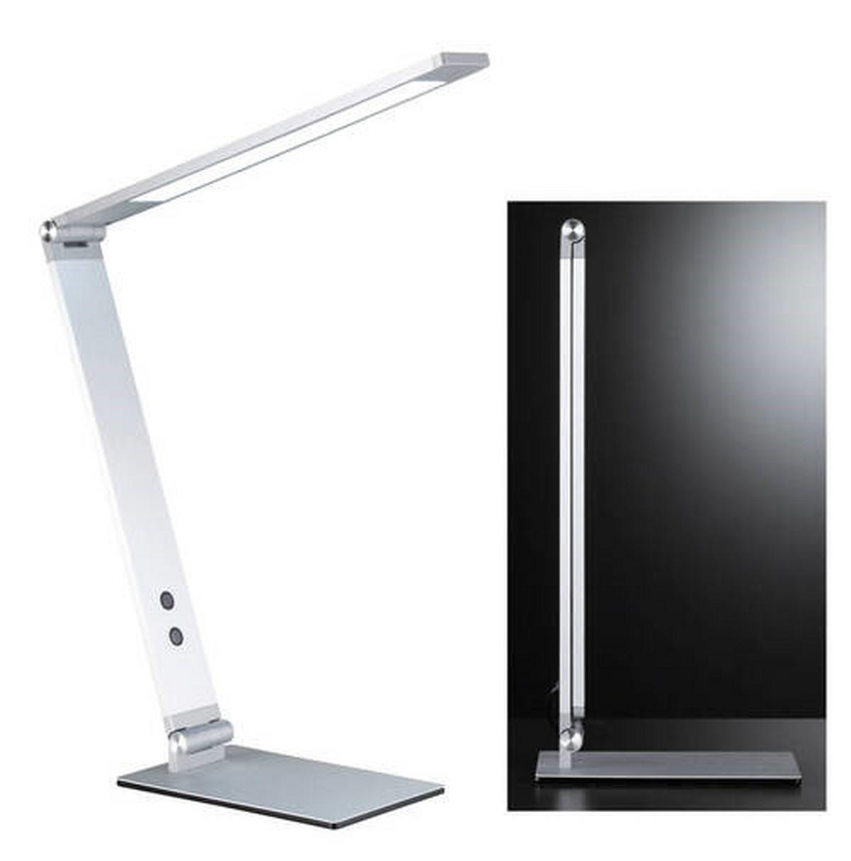 LED-BORDSLAMPA - aluminiumfärg, Klassisk, metall/glas (34/38cm) - Fischer & Honsel