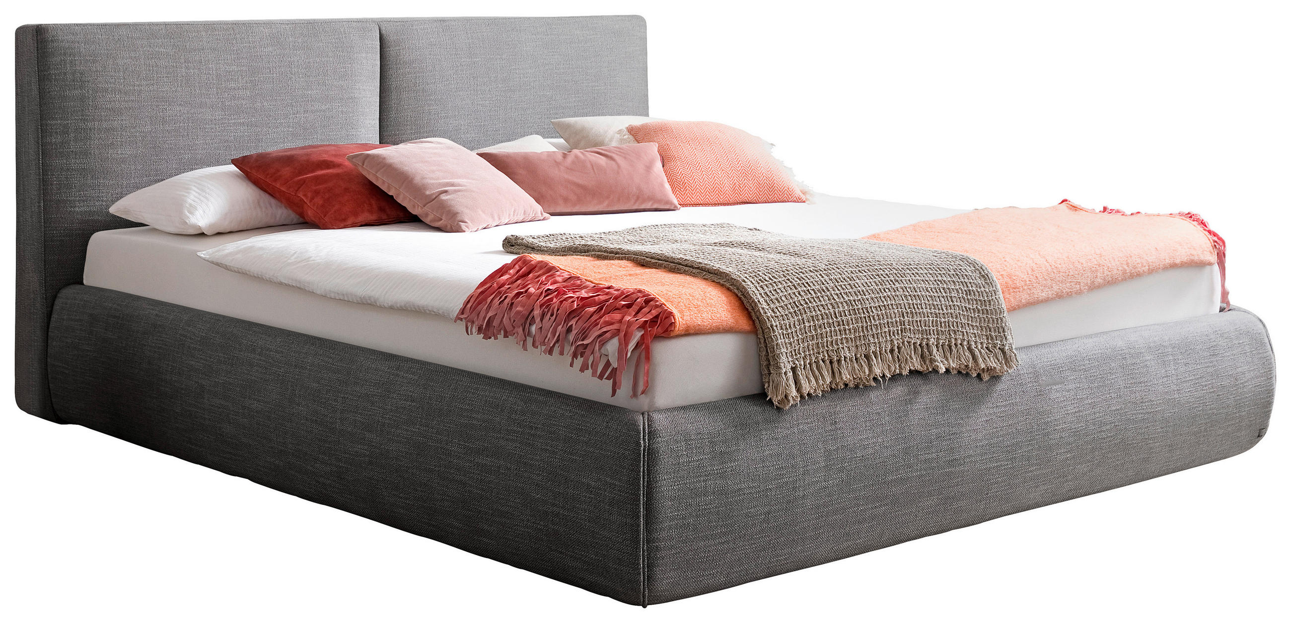 POLSTERBETT 180/200 cm  in Anthrazit  - Anthrazit/Naturfarben, Modern, Holz/Textil (180/200cm) - Livetastic