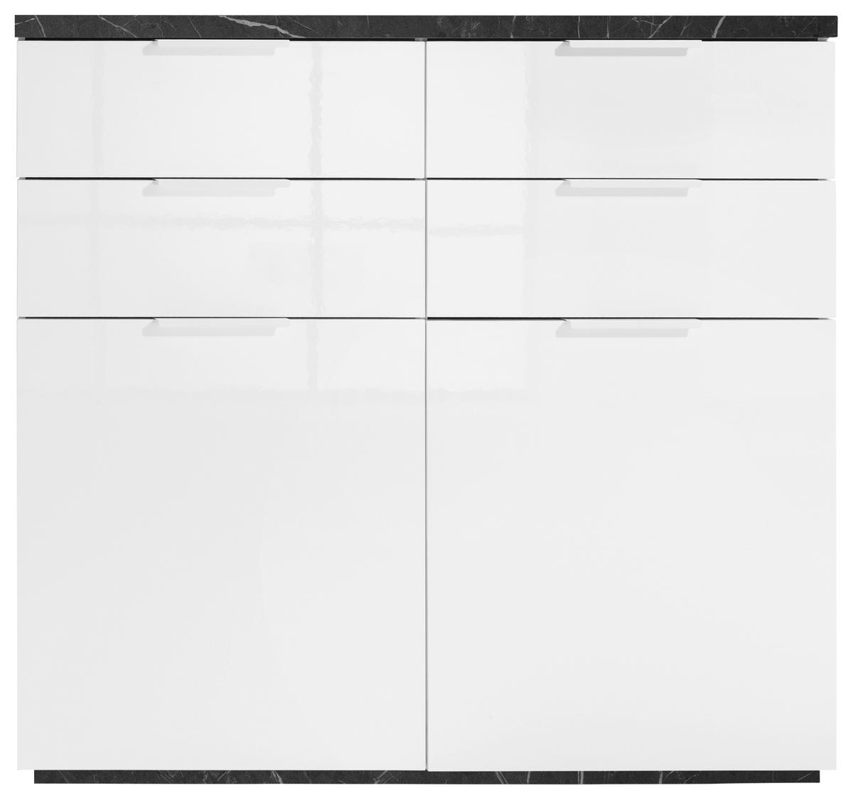 BYRÅ 119/102/50 cm  - vit/antracit, Modern, metall/trämaterial (119/102/50cm) - Hom`in