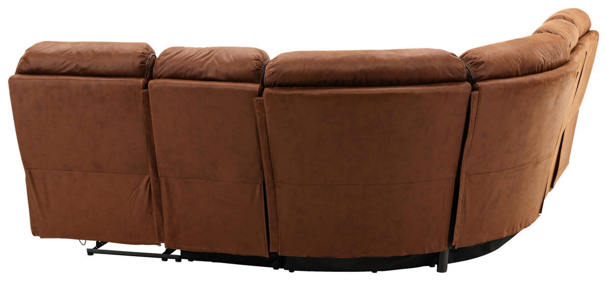 ECKSOFA Braun, Schwarz Lederlook (vegan)  - Schwarz/Braun, Design, Textil (169/169cm) - Livetastic