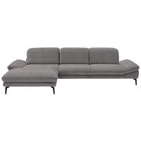ECKSOFA in Chenille Graubraun  - Graubraun/Schwarz, Design, Textil/Metall (188/319cm) - Beldomo System