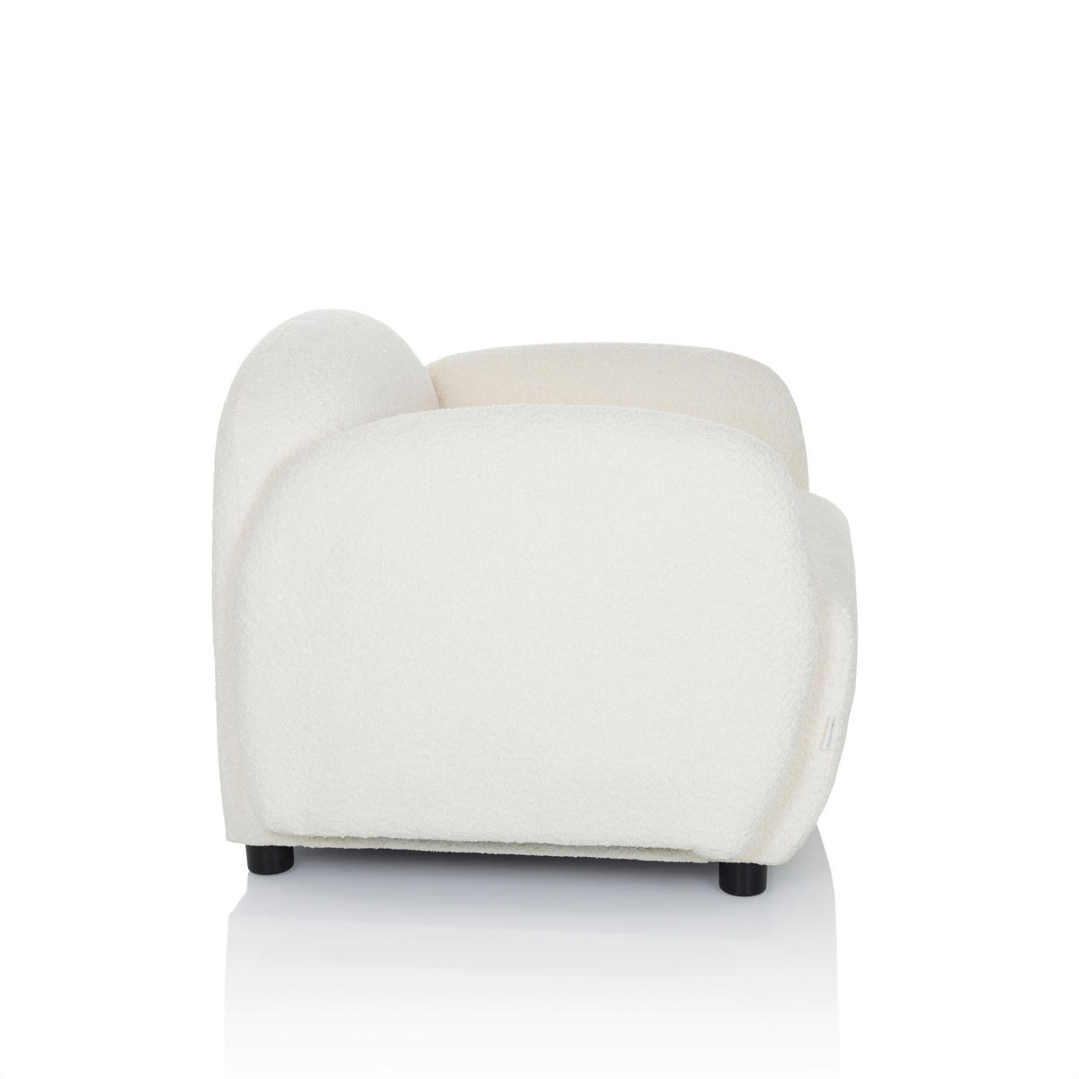 LOUNGESESSEL Bouclé Weiß    - Schwarz/Weiß, MODERN, Kunststoff/Textil (87/65/76cm) - MID.YOU