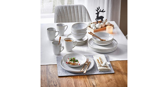 KOMBISERVICE Creme, Beige GLOSSY 20-teilig 4 Personen  - Beige/Creme, Trend, Keramik - Novel